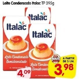 Cercadão Leite Condensado Italac TP 395g oferta