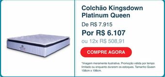 Euro Colchões Colchão kingsdown platinum queen oferta