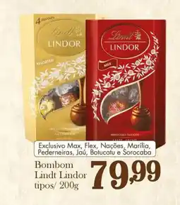 Confiança Supermercados Bombom Lindt Lindor tipos oferta