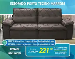 Lojas Cem Estofado porto tecido marrom oferta
