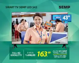 Lojas Cem Smart tv semp led s42 oferta