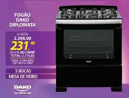 Lojas Cem Fogão dako diplomata 5 bocas oferta
