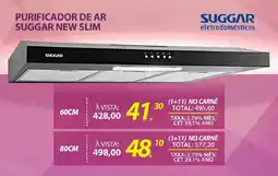 Lojas Cem Purificador de ar suggar new slim 60cm oferta