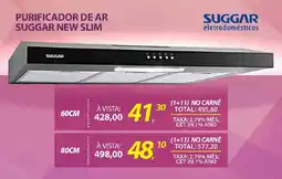 Lojas Cem Purificador de ar suggar new slim 80cm oferta