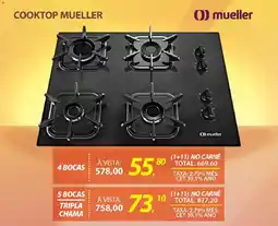 Lojas Cem Cooktop mueller 5 bocas oferta