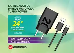 Lojas Cem Carregador de parede motorola turbo power oferta