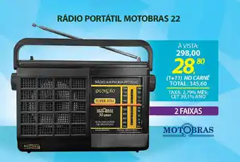 Lojas Cem Rádio portátil motobras 22 oferta
