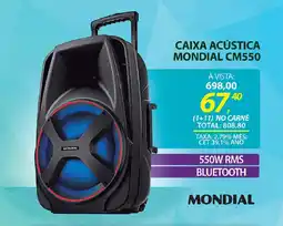 Lojas Cem Caixa acústica mondial cm550 oferta