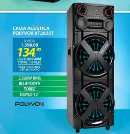 Lojas Cem Caixa acústica polyvox xt2025t oferta