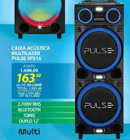 Lojas Cem Caixa acústica multilaser pulse sp516 oferta