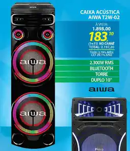 Lojas Cem Caixa acústica aiwa t2w-02 oferta