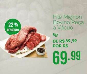 Oba Hortifruti Filé Mignon Bovino Peça A Vacuo 22% Desconto oferta