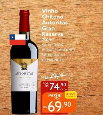 Perini Vinho Chileno Autoritas Gran Reserva oferta