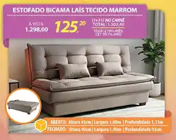 Lojas Cem Estofado bicama laís tecido marrom oferta