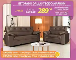 Lojas Cem Estofado dallas tecido marrom oferta