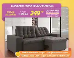 Lojas Cem Estofado roma tecido marrom oferta