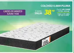Lojas Cem Colchão 0,88m pluma oferta