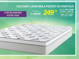 Lojas Cem Colchão 1,93m mola pocket in star plus oferta