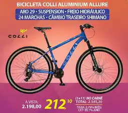 Lojas Cem Bicicleta colli aluminium allure oferta