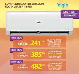 Lojas Cem Condicionador de ar elgin eco inverter II frio 12.000 BTU'S oferta