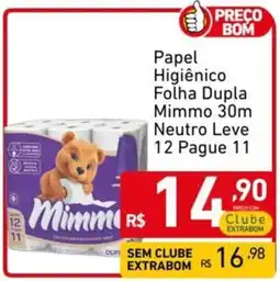 Extrabom Supermercados Papel Higiênico Folha Dupla Mimmo 30m Neutro oferta