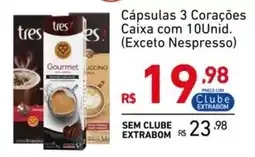 Extrabom Supermercados Cápsulas 3 Corações Caixa com 10Unid. (Exceto Nespresso) oferta