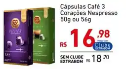 Extrabom Supermercados Cápsulas Café 3 Corações Nespresso oferta