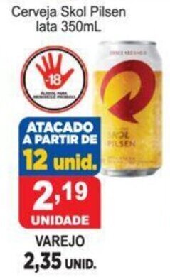Calvo Atacadista Cerveja Skol Pilsen lata 350ml oferta