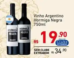 Extrabom Supermercados Vinho Argentino Hormiga Negra oferta
