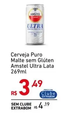 Extrabom Supermercados Cerveja Puro Malte sem Glúten Amstel Ultra Lata oferta