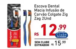 Extrabom Supermercados Escova Dental Macia Infusão de Carvão Colgate Zig Zag 2Und oferta