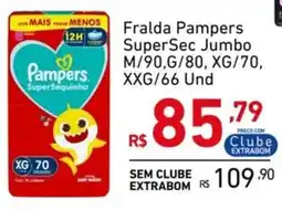 Extrabom Supermercados Fralda Pampers SuperSec Jumbo oferta