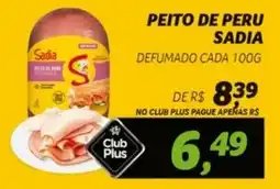 Supermercado Cubatao Peito de peru sadia defumado cada oferta