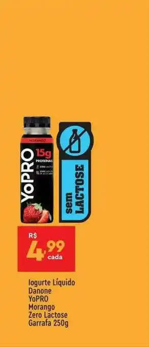 Supper Rissul Iogurte Liquido Danone Yopro Morango Zero Lactose oferta