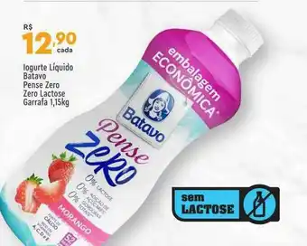 Supper Rissul Iogurte Liquido Batavo Pense Zero Zero Lactose oferta