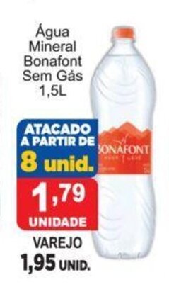 Calvo Atacadista Agua Mineral Bonafont Sem Gas 1.5L oferta