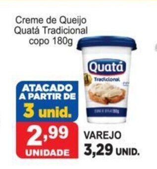 Calvo Atacadista Creme de Queijo Quata Tradicional copo 180g oferta