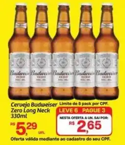 Fort Atacadista Cerveja Budweise Zero Long Neck oferta
