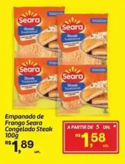 Fort Atacadista Empanado de Frango Seara Congelado Steak oferta
