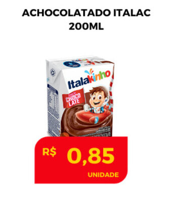 Atacadão Centro Sul Achocolatado Italac 200ml oferta