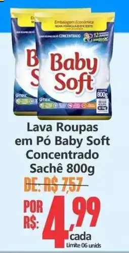 Big Supermercados Lava Roupas em Pó Baby Soft Concentrado Sachê oferta