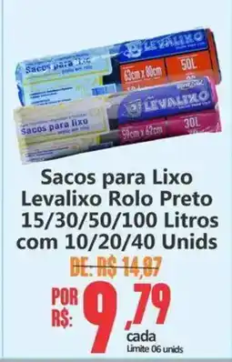 Big Supermercados Sacos para Lixo Levalixo Rolo Preto oferta