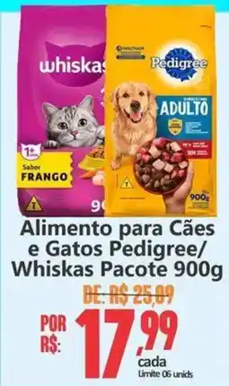 Big Supermercados Alimento para Cães e Gatos Pedigree/ Whiskas Pacote oferta