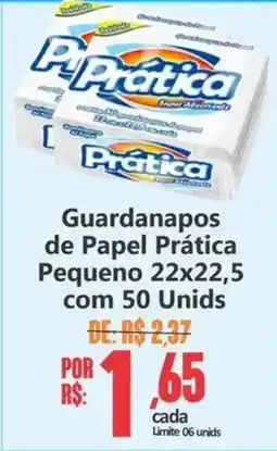 Big Supermercados Guardanapos de Papel Prática Pequeno 22x22,5 com 50 Unids oferta