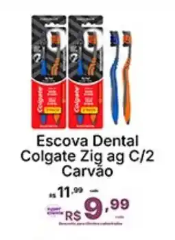 Super Lagoa Escova Dental Colgate Zig ag C/2 Carvão oferta