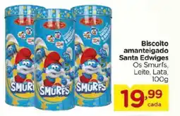 Carrefour Biscoito amanteigado Santa Edwiges Os Smurfs, Leite, Lata, oferta