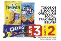 Carrefour Todos os biscoitos oreo, club social trakinas e belvita oferta