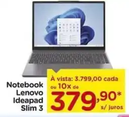 Carrefour Notebook ou 10x de Lenovo Ideapad Slim 3 oferta