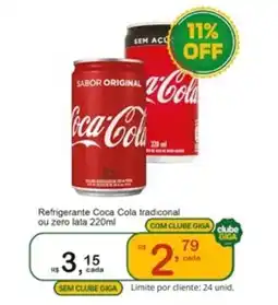 Giga Atacado Refrigerante Coca Cola tradiconal ou zero lata oferta