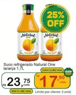 Giga Atacado Suco refrigerado Natural One laranja oferta